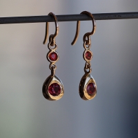 Orange Sapphire 18k Rose Gold Earrings Image