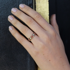 Flower Ruby and Diamond Gold Ring