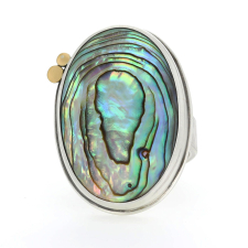 Vertical Oval Abalone Ring