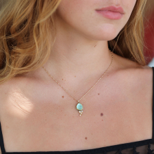Beryl and Diamond Gold Necklace Image