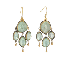 Rosecut Celadon Beryl Chandelier Earrings