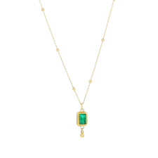 Rectangular Emerald and Diamond Necklace