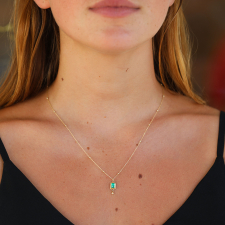 Rectangular Emerald and Diamond Necklace