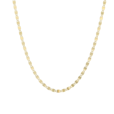 Gold Matte Flat Chain with Emerald Crystal