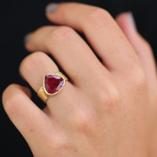 Teardrop Pink Tourmaline Rosecut Ring Image