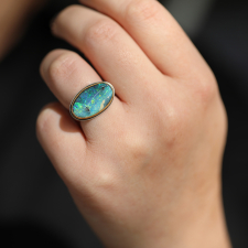 Oval Mixed Metal Boulder Opal Ring Image