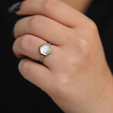 Hexagonal Moonstone Ring Image