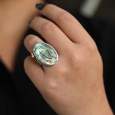 Vertical Oval Abalone Ring Image