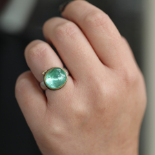 Oval Light Green Tourmaline Ring with Diamonds Image
