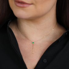 Rosecut Emerald Lariat Gold Necklace Image