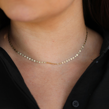 Gold Matte Flat Chain with Emerald Crystal Image