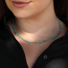 Apatite Bead Gold Necklace Image
