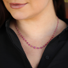 Ruby Beaded Gold Necklace Image