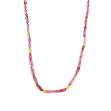 Beaded Pink Tourmaline Necklace