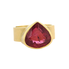 Teardrop Pink Tourmaline Rosecut Ring