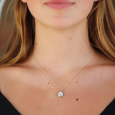 Teardrop Moonstone and Diamond Necklace