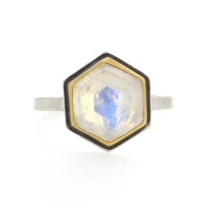 Hexagonal Moonstone Ring