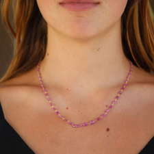 Ruby Beaded Gold Necklace Image