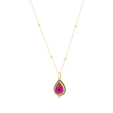 Teardrop Ruby and Diamond Necklace Image