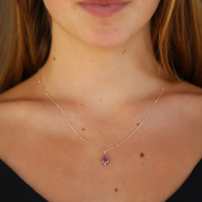 Teardrop Ruby and Diamond Necklace Image