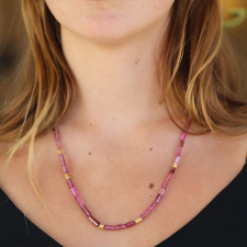Beaded Pink Tourmaline Necklace Image