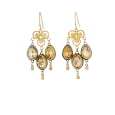 Rosecut Zircon Chandelier Earrings