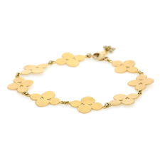 Hand Hammered Gold Cluster Link Bracelet