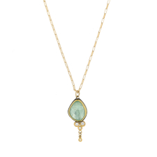Beryl and Diamond Gold Necklace Image