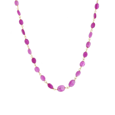 Ruby Beaded Gold Necklace Image