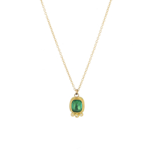 Small Rosecut Emerald and Diamond Gold Necklace Image