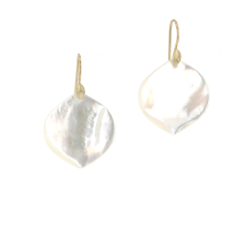 White Mother of Pearl Rose Petal Earrings Image