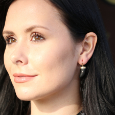 Matte Black Onyx Tiger Claws with Diamonds Earrings Image