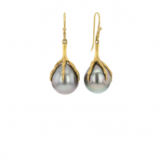 Black Tahitian Pearl Claw Earrings