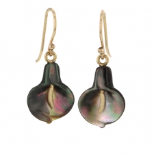 Black Mother of Pearl Calla Lily Earrings