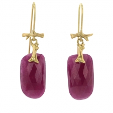 Ruby 18k Branch Earrings