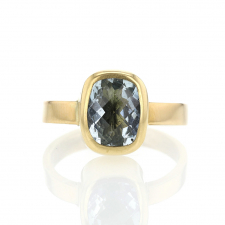 Faceted Aquamarine 18k Gold Ring