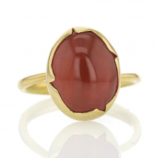 Rhodochrosite Gold Egg Ring