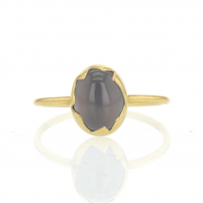 Blue Chalcedony Egg Stacker Gold Ring