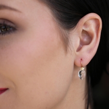 Large Rock Crystal Simple Bug Earrings Image