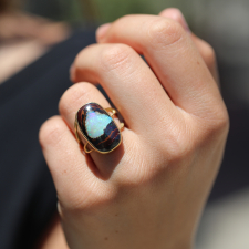 Boulder Opal Gold Branch Ring