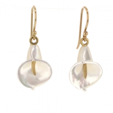 White Mother of Pearl Calla Lily Earrings