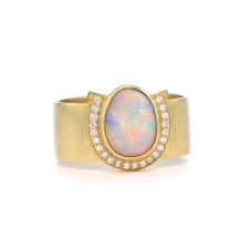 Lucky Opal Horseshoe Diamond Ring