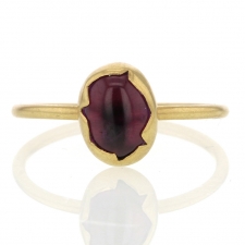 Rubelite Tourmaline Egg 18K Gold Ring Image