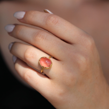 Rhodochrosite Gold Egg Ring Image