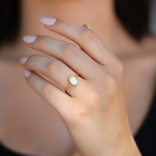 Small Rainbow Moonstone Egg Stacker Ring Image