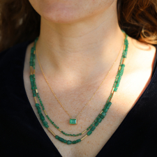 Beaded Emerald Reed 14k Gold Necklace Image