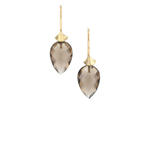 Smoky Quartz Simple Bug Gold Earrings Image