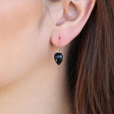 Onyx Simple Bug 14k Gold Earrings