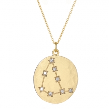 Capricorn 14k Gold Diamond Constellation Astrology Necklace