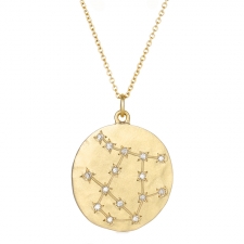 Gemini 14k Gold Diamond Constellation Astrology Necklace